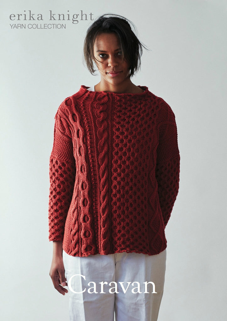 Erika Knight 'Caravan' aran stitch, asymmetrical sweater in gossypium cotton PDF Pattern