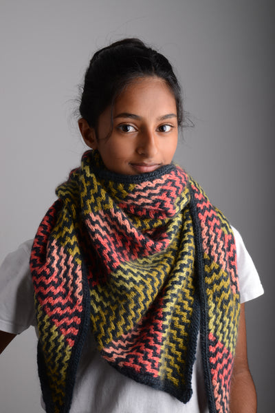 Incognito Shawl knitting pattern by Mrs Moon