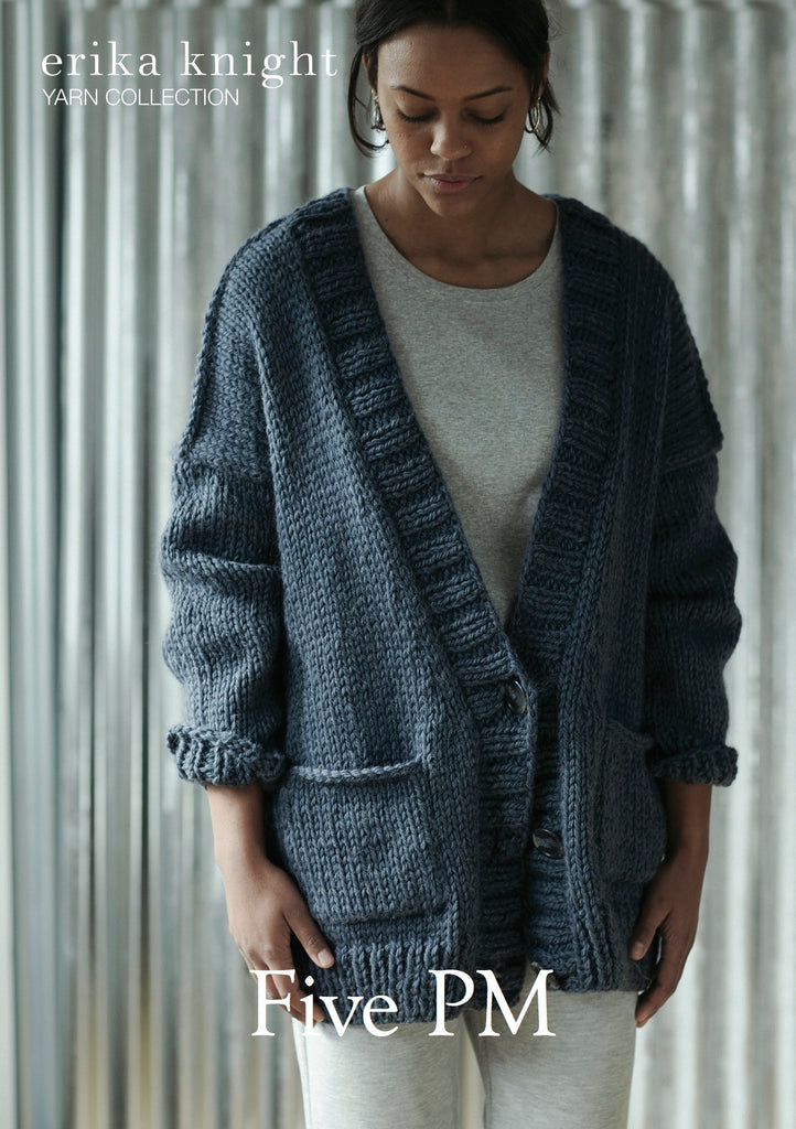 Erika Knight oversized, slouchy chunky knit cardigan PDF Knitting Pattern