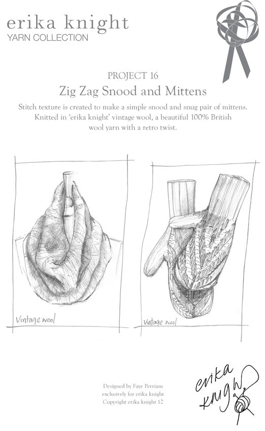 Erika Knight Zig Zag Snood & Mittens (Hard Copy)