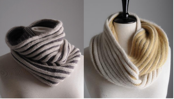 Mrs Moon Concertina Cowl knitted in Plump DK PDF Pattern - The Knitter's Yarn