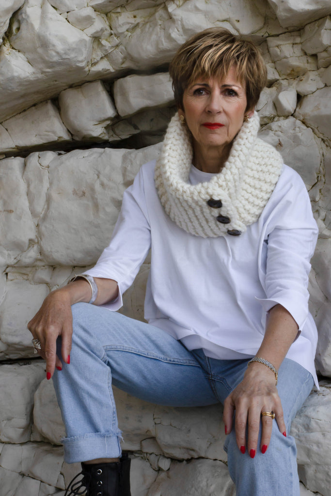 Garter Stitch Button Cowl