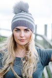 Striped Beanies knitted in Mrs Moon Plump DK PDF Pattern - The Knitter's Yarn