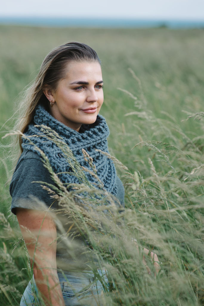 Hand Knitted Tern Waffle Wrap