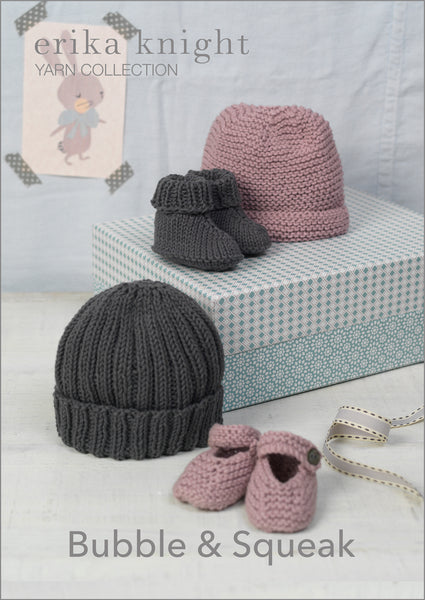 Erika Knight 'Bubble & Squeak' Baby Hats and Booties PDF Pattern - The Knitter's Yarn
