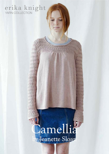 Erika Knight Camellia Sweater knitted in Studio Linen PDF Pattern - The Knitter's Yarn