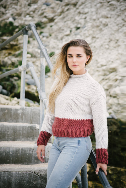 Jack-Snipe Cropped Colour Block Sweater Kit - The Knitter's Yarn